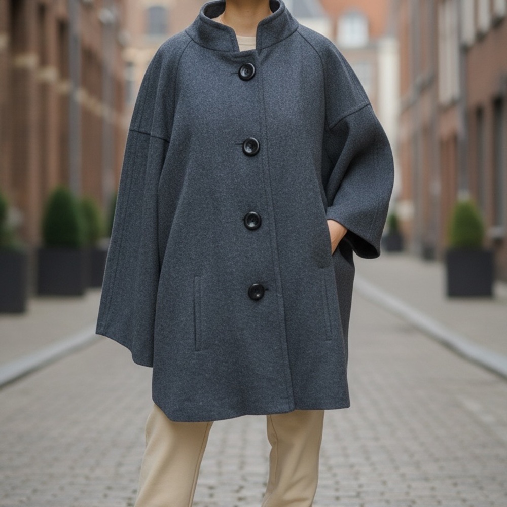 Women's Gray Wool Cale Coat